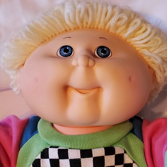 Vintage 1990 Cabbage Patch Kids Doll "Designer Line" Boy Lemon Hair/Blue Eyes - Picture 1 of 8